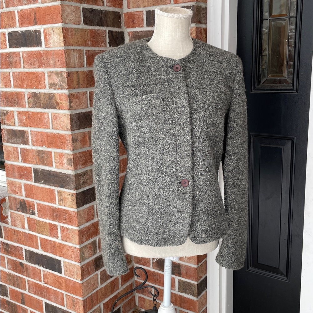 Jones New York Wool Blend Gray Textured Woman’s Blazer